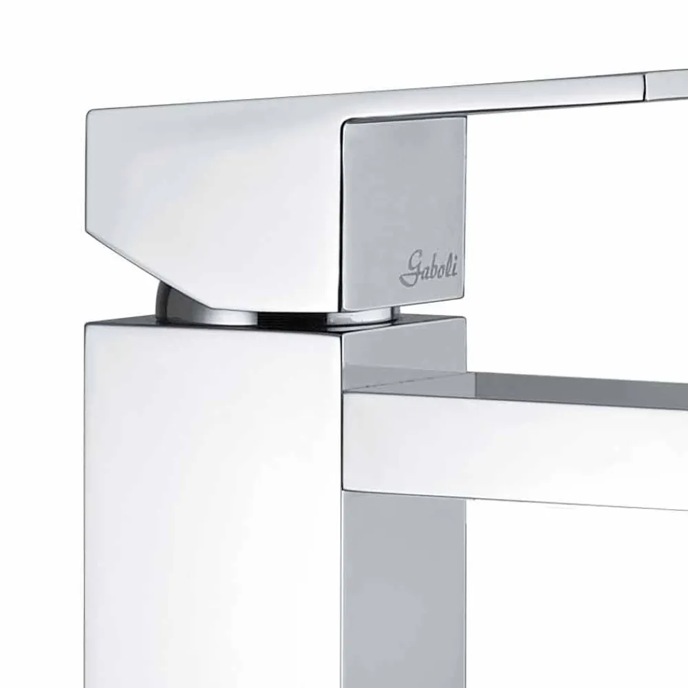Viadurini Taps Waschbeckenarmaturen-Waschbeckenmischer aus quadratisch verchromtem Messing Made in Italy - Medida