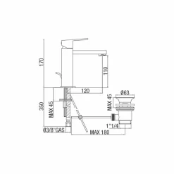 Viadurini Taps Waschbeckenarmaturen-Waschbeckenmischer aus quadratisch verchromtem Messing Made in Italy - Medida