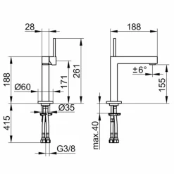 Viadurini Taps Waschbeckenarmaturen-Waschbeckenmischer in Messing-Chrom-Finish, hohe Qualität - Girino