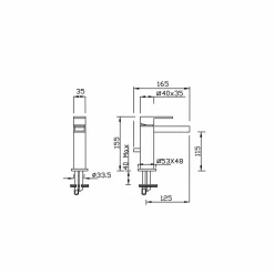 Viadurini Taps Waschbeckenarmaturen-Waschbeckenmischer mit Messingablauf Made in Italy - Bibo