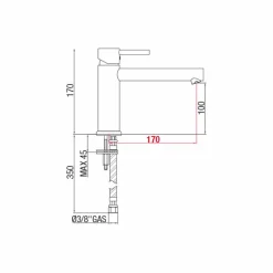 Viadurini Taps Waschbeckenarmaturen-Waschtischmischer mit Ausguss 170 mm Achsabstand Made in Italy - Ermia