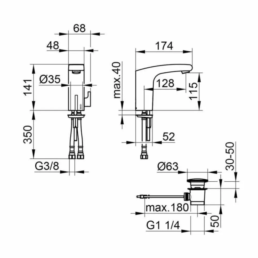 Viadurini Taps Waschbeckenarmaturen-Waschtischmischer mit Infrarotsensor aus Chrommessing, Luxus - Gonzo