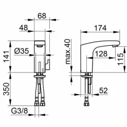 Viadurini Taps Waschbeckenarmaturen-Waschtischmischer mit Infrarotsensor aus Chrommessing, Luxus - Gonzo