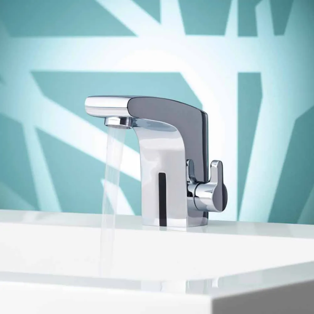 Viadurini Taps Waschbeckenarmaturen-Waschtischmischer mit Infrarotsensor aus Chrommessing, Luxus - Gonzo