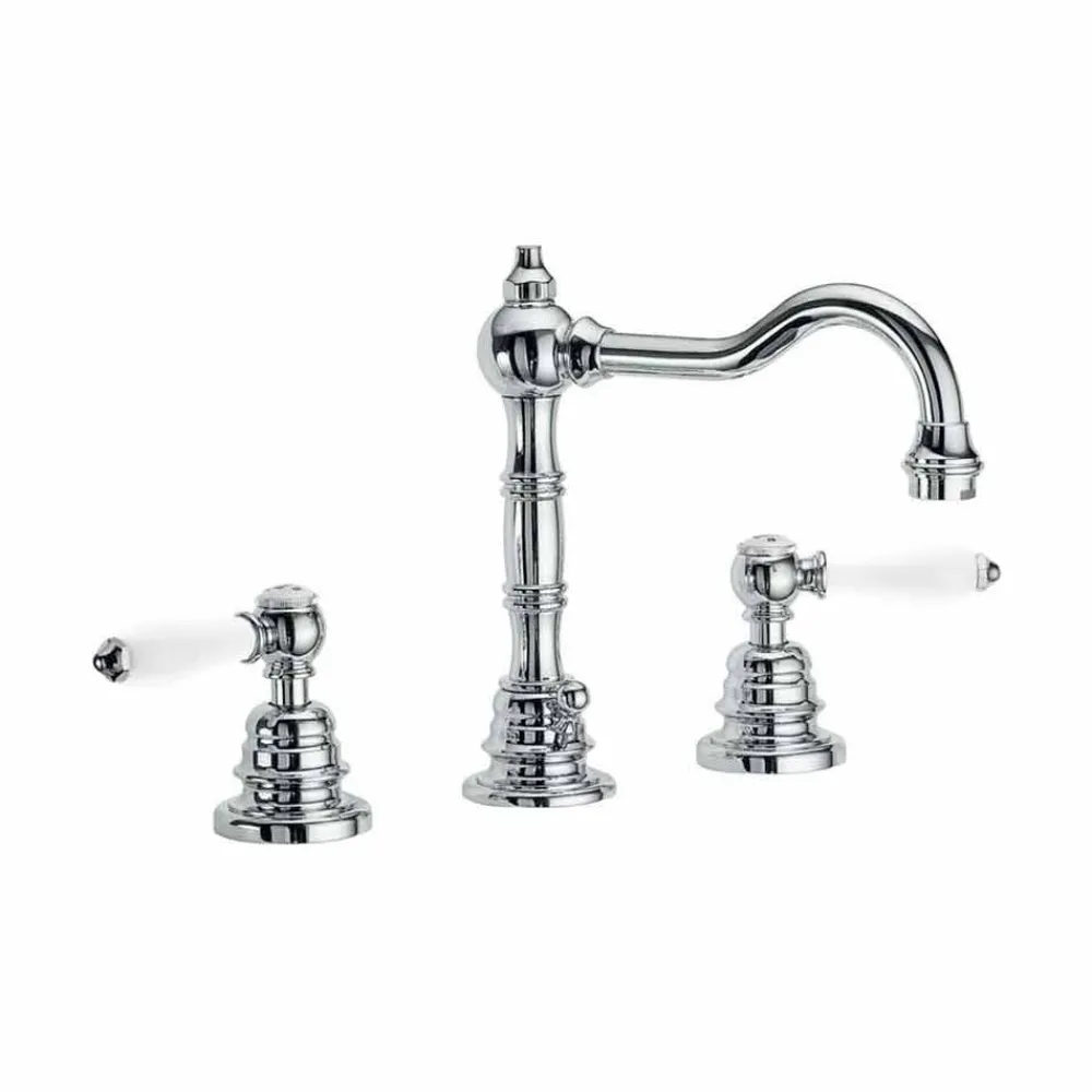 Viadurini Taps Waschbeckenarmaturen-Waschtisch-Waschtischmischer aus verchromtem Messing Made in Italy - Binsu