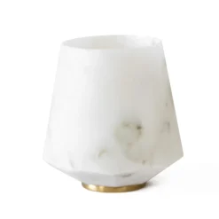 Viadurini Decor Gläser Set-Wasserglas aus satiniertem weißem Carrara-Marmor und Messing - Scaglio