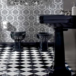 Viadurini Bathroom Wc-Wc Classic Bodenvase aus schwarzer Keramik mit Sitz, Made in Italy - Marwa