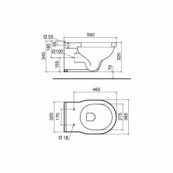 Viadurini Bathroom Wc-Wc Suspended Vase Classic Style aus weißer Keramik Made in Italy - Marwa