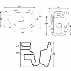 Viadurini Bathroom Wc-WC-Vase aus weißem Keramik in modernem Design, Gais, hergestellt in Italien