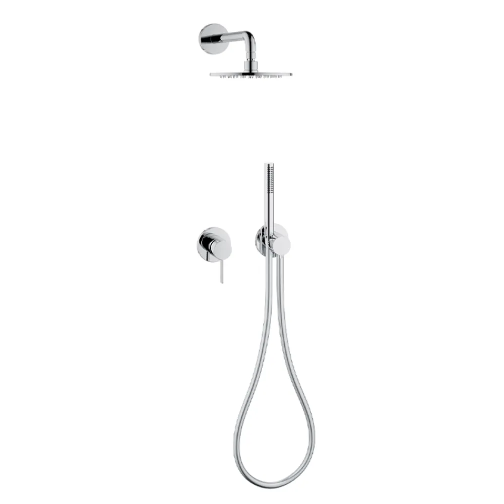 Viadurini Bathroom Duscharmaturen-2-Wege-Duschgruppe Duschkopf und Handbrause mit runder oder quadratischer Rosette - Imperio