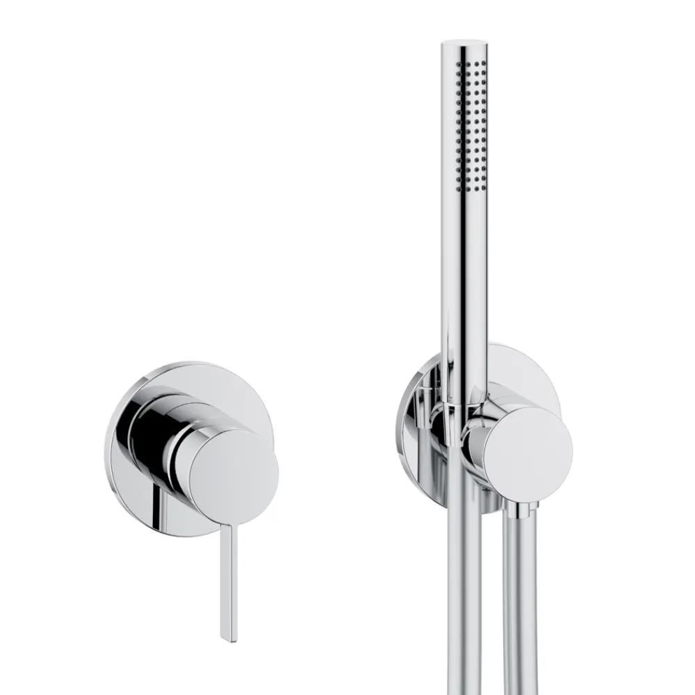 Viadurini Bathroom Duscharmaturen-2-Wege-Duschgruppe Duschkopf und Handbrause mit runder oder quadratischer Rosette - Imperio