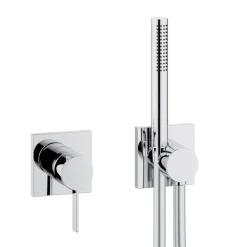 Viadurini Bathroom Duscharmaturen-2-Wege-Duschgruppe Duschkopf und Handbrause mit runder oder quadratischer Rosette - Imperio