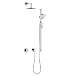 Viadurini Bathroom Duscharmaturen-2-Wege-Duschgruppe mit Rosette und runder oder quadratischer Gleitstange - Kristio