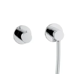 Viadurini Bathroom Duscharmaturen-2-Wege-Duschgruppe mit Rosette und runder oder quadratischer Gleitstange - Kristio