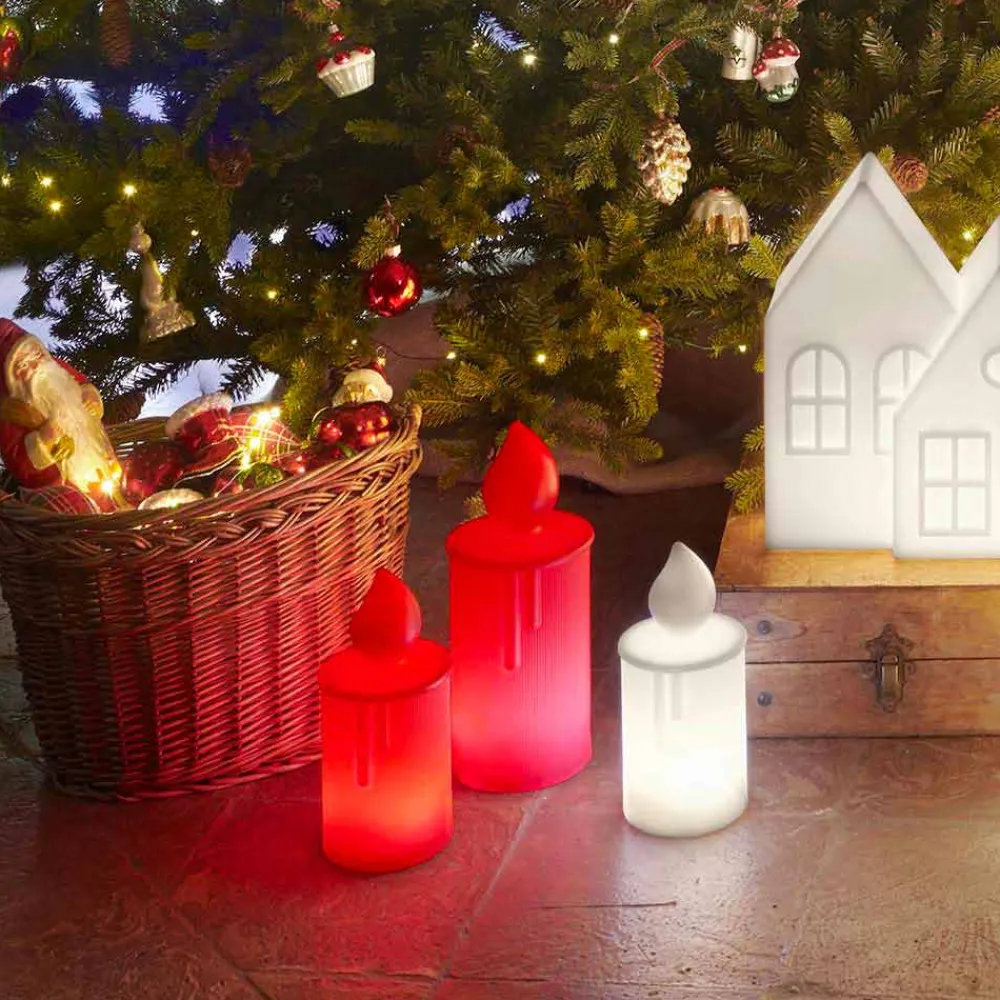 SLIDE Moderne Tischlampen-Weiß oder Rot leuchtende Kerze Tischlampe Design von - Fiammetta