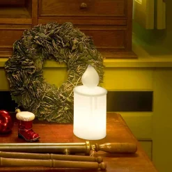 SLIDE Moderne Tischlampen-Weiß oder Rot leuchtende Kerze Tischlampe Design von - Fiammetta