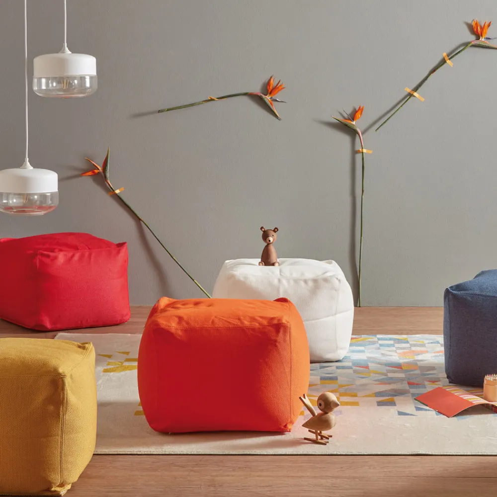 Viadurini in the Garden Sitzsäcke|Sitzsäcke-Weicher quadratischer Innen- und Außenhocker aus Stoff in verschiedenen Farben - Naemi