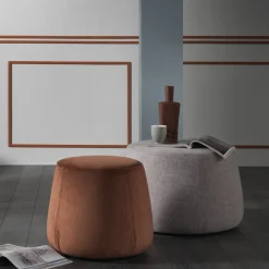 Viadurini Living Sitzsäcke|Sitzsäcke-Weicher runder Hocker für Wohnzimmer in farbigem Samt 3 Dimensionen - Evelyne