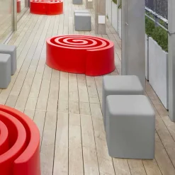 SLIDE Barhocker-Weicher, würfelförmiger Polyurethanhocker Soft Cube, hergestellt in Italien