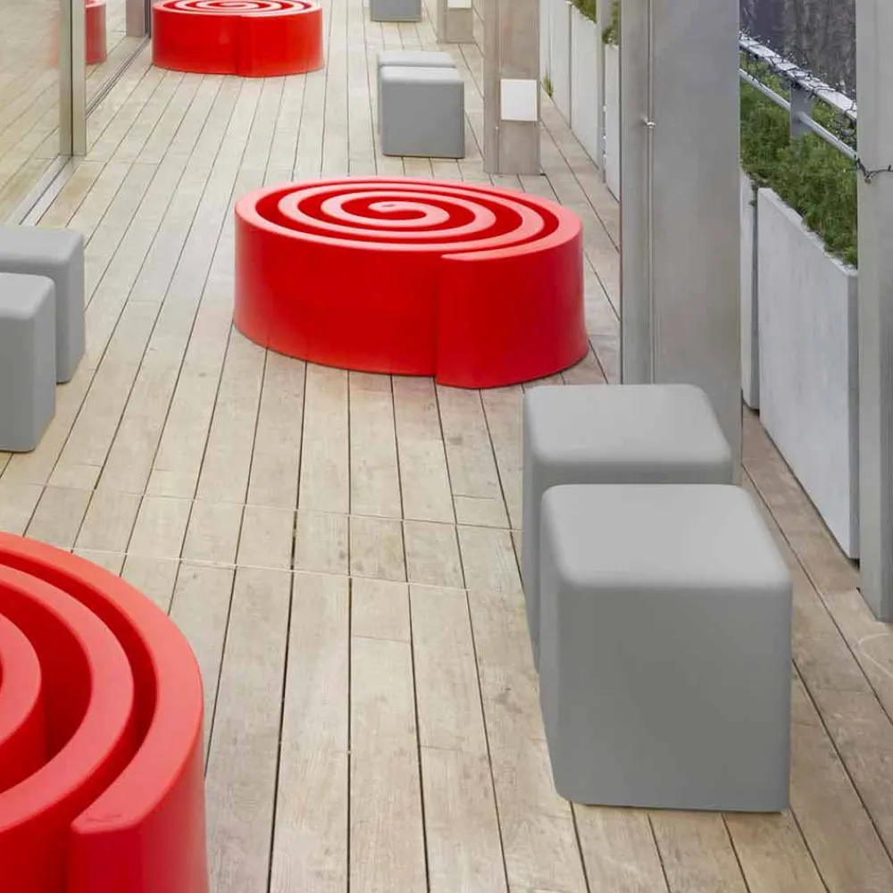 SLIDE Barhocker-Weicher, würfelförmiger Polyurethanhocker Soft Cube, hergestellt in Italien