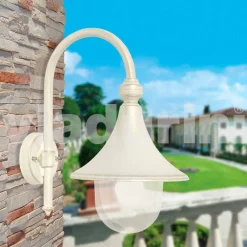 Viadurini Lighting Garten-Wandlampen-Weiße Aluminiumlaterne der Gartenwand, hergestellt in Italien, Anusca