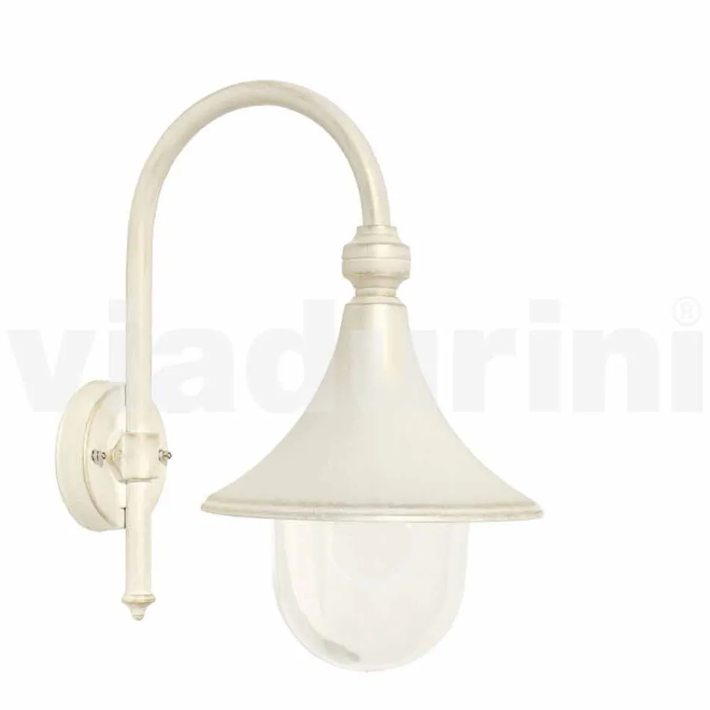 Viadurini Lighting Garten-Wandlampen-Weiße Aluminiumlaterne der Gartenwand, hergestellt in Italien, Anusca