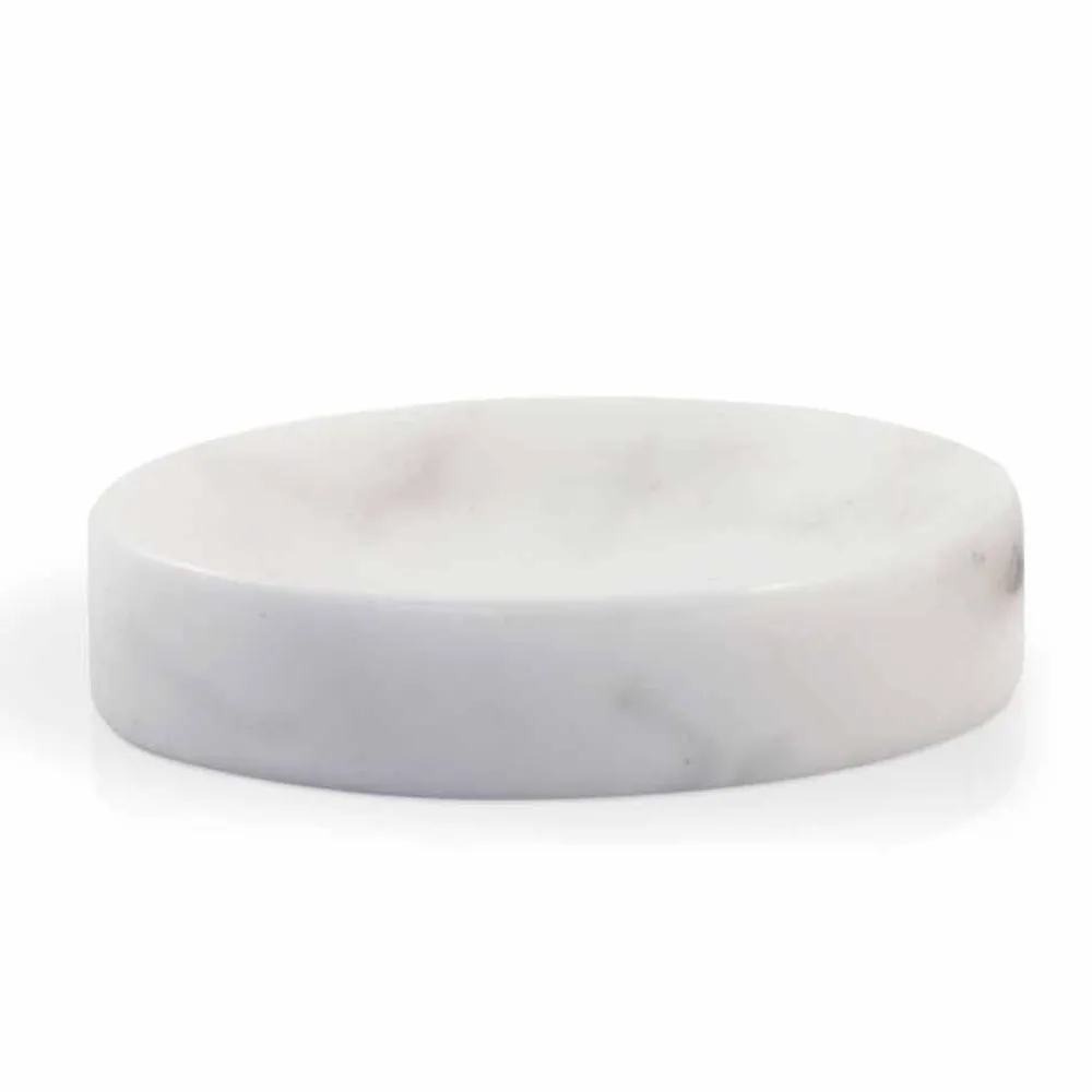 Viadurini Bathroom Badzubehör-Weiße Carrara Marmor Seifenschale Made in Italy - Sismo