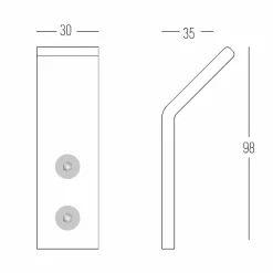 Viadurini Decor Wandgarderobe-Weiße Corian Wandgarderobe mit Schrauben, 3-teiliges Design - Appiccio