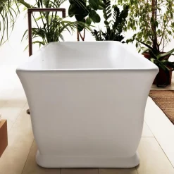 Viadurini Bathroom Freistehende Badewannen-Weiße freistehende Badewanne aus massiver Oberfläche, hergestellt in Italien – Cleopatra