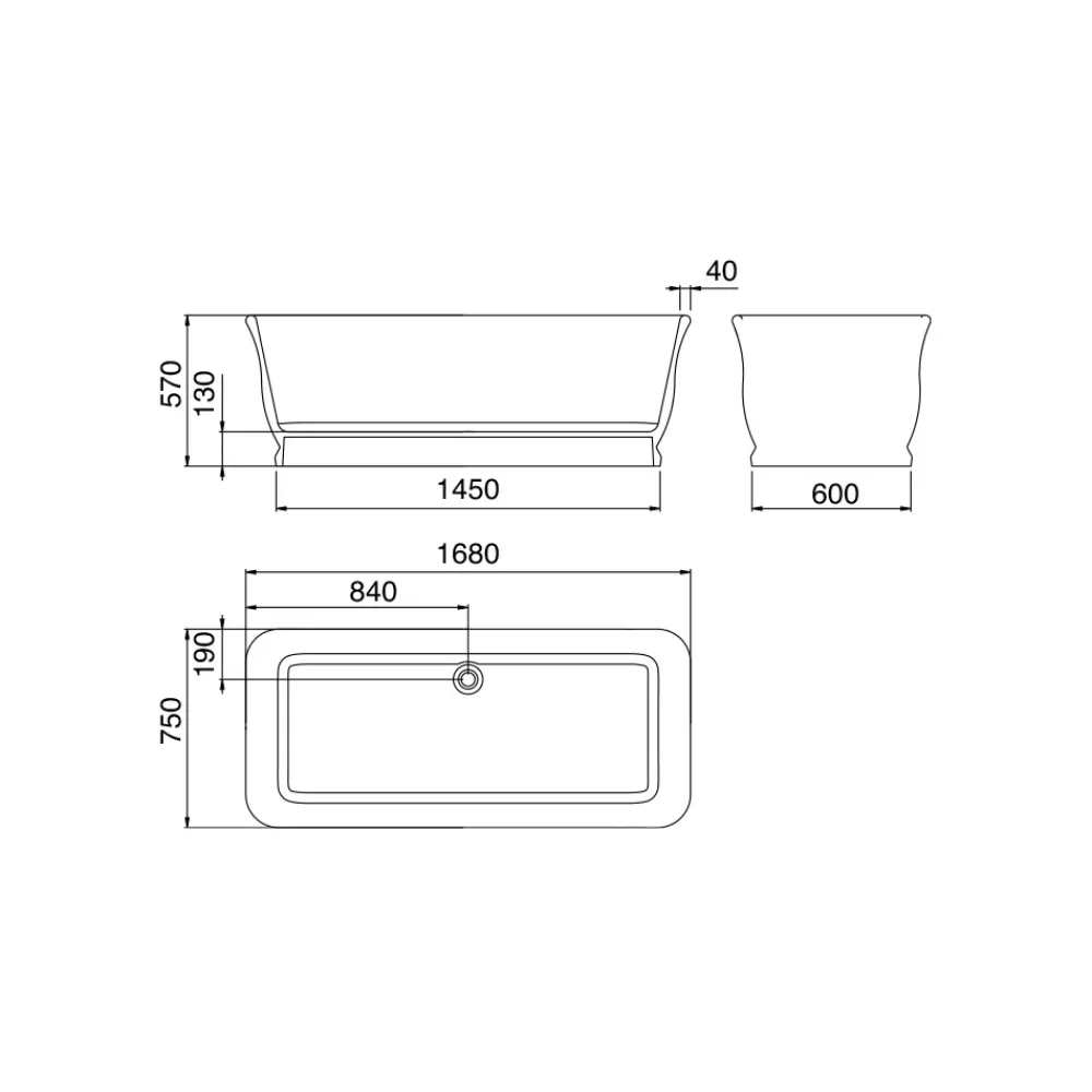 Viadurini Bathroom Freistehende Badewannen-Weiße freistehende Badewanne aus massiver Oberfläche, hergestellt in Italien – Cleopatra