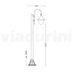 Viadurini Lighting Gartenlampion-Weiße Gartenlampe aus Aluminium mit 1 Licht, hergestellt in Italien, Anusca