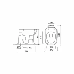 Viadurini Bathroom Wc-Weiße Keramikbodenvase mit schwarzem Sitz Made in Italy - Nausica