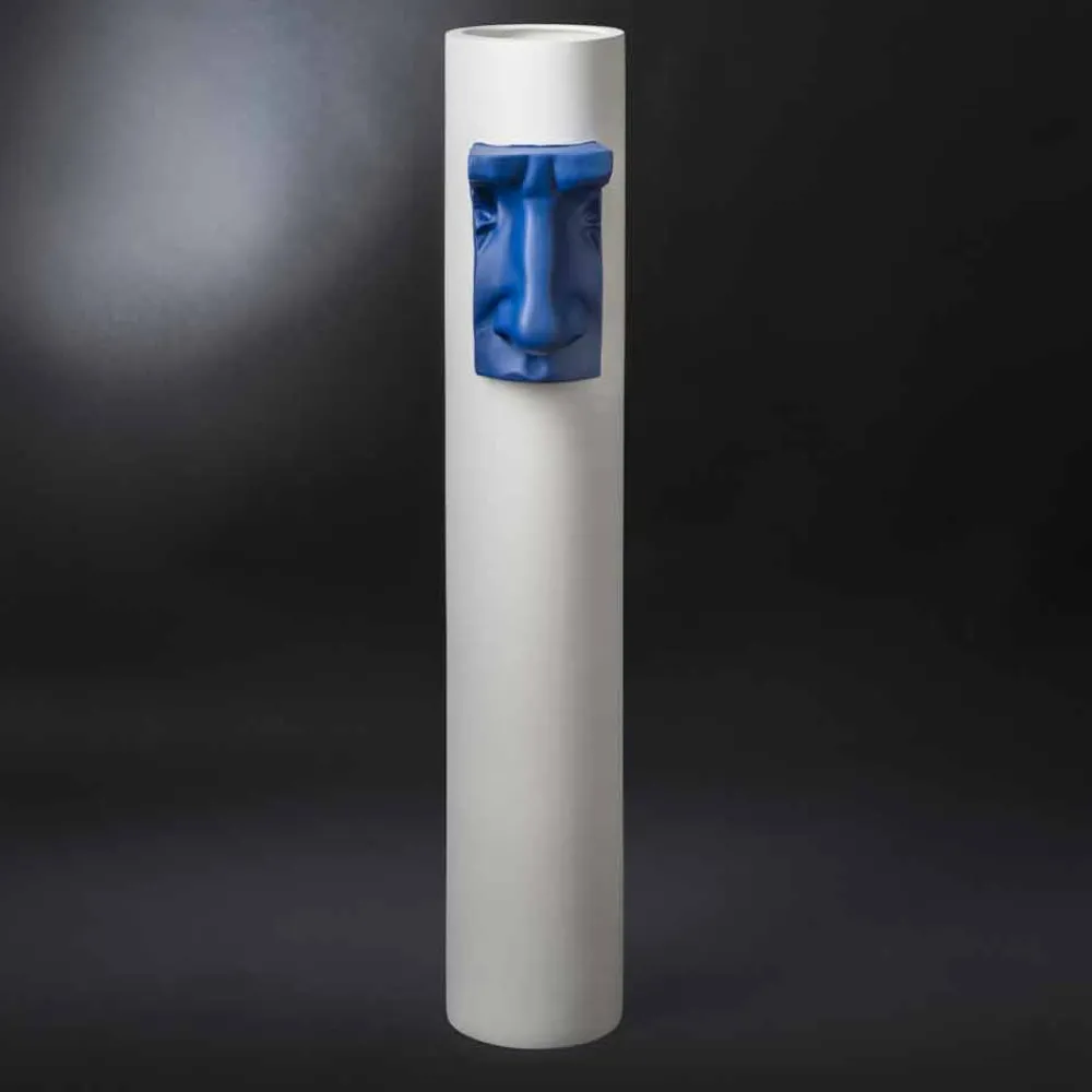 Viadurini Living Deko Vasen-Weiße Keramikvase mit farbigem Einsatz handgefertigt in Italien - Monte