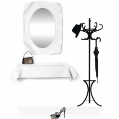 Viadurini Living Wandspiegel-Weiße Milch Diva des Wandspiegels modernes Design, hergestellt in Italien