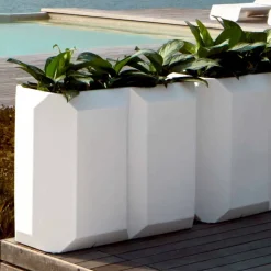 Myyour Gartenideen-Weiße Plastikvase im Innen- oder Außenbereich in 3 Größen, 2 Stück - Gem von