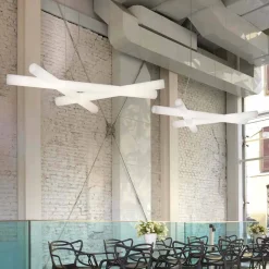 SLIDE Designer Pendelleuchten-Weiße Polyethylen Pendelleuchte Mesh, hergestellt in Italien