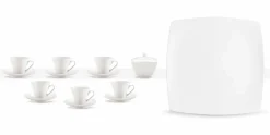 Viadurini Kitchen Tee Set Und Kaffee Set-Weiße Porzellan Kaffeetassen Service Modernes Design 8 Stück - Dom