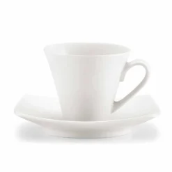 Viadurini Kitchen Tee Set Und Kaffee Set-Weiße Porzellan Kaffeetassen Service Modernes Design 8 Stück - Dom