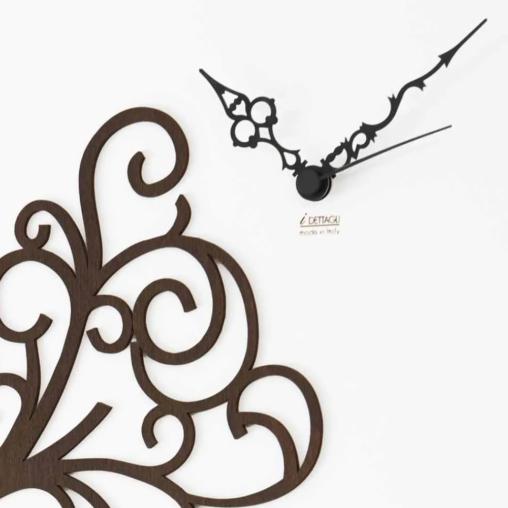 Viadurini Time Design Wanduhren-Weiße quadratische hölzerne Design-Wanduhr mit Baum - Alberoeden