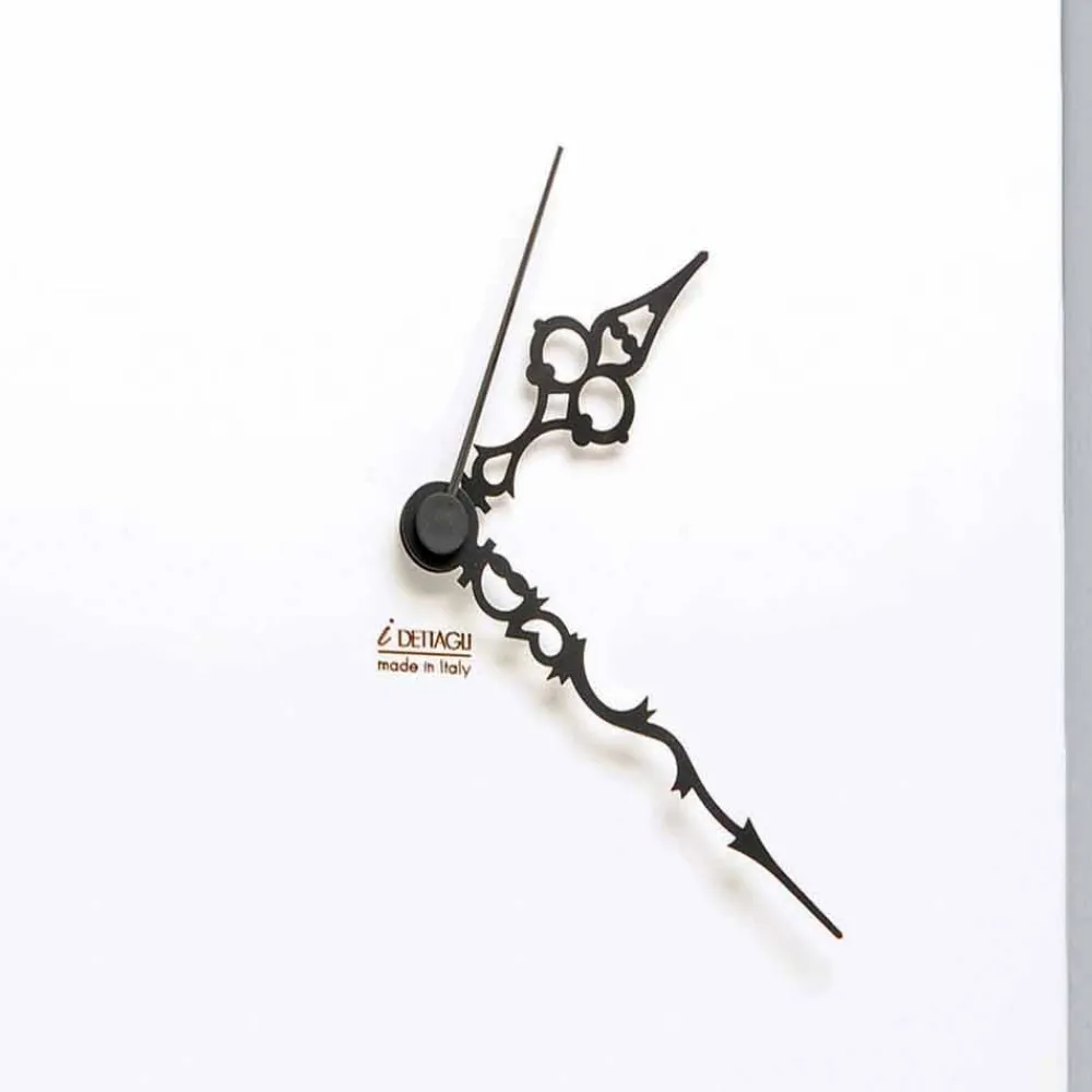 Viadurini Time Design Wanduhren-Weiße quadratische hölzerne Wanduhr mit moderner Rosendekoration - Schneeglöckchen