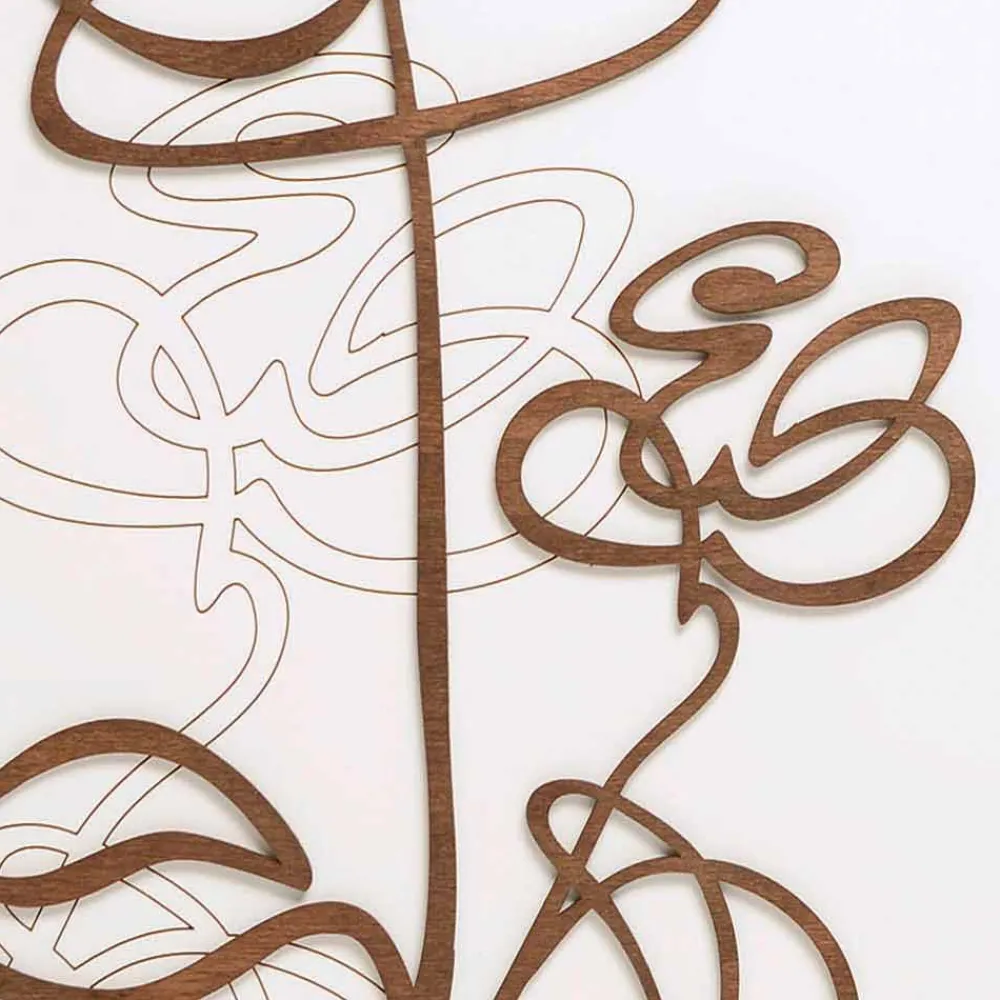 Viadurini Time Design Wanduhren-Weiße quadratische hölzerne Wanduhr mit moderner Rosendekoration - Schneeglöckchen