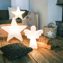 Viadurini Lighting Designer Stehlampen-Weiße Stehleuchte E27, LED oder Solar Design mit Modern Angel - Angelostar