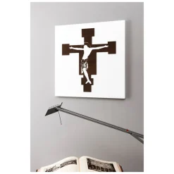 Viadurini Decor Religiöse Bilder-Weiße Tafel mit Darstellung des Kruzifixes, hergestellt in Italien – Airi