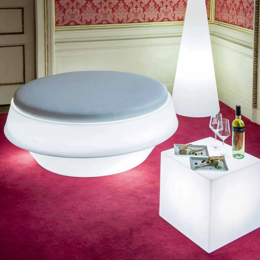 SLIDE Designer Stehlampen-Weiße Tisch- / Stehleuchte Cubo, hergestellt in Italien