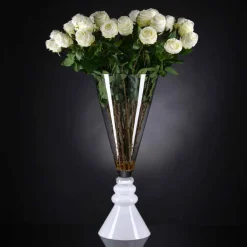 Viadurini Living Deko Vasen-Weiße und transparente Glasblumenvase Made in Italy - Aramis