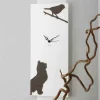 Viadurini Time Design Wanduhren-Weiße Wanduhr mit hölzernen Tierdekorationen Modernes Design - Spannung