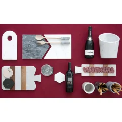 Viadurini Kitchen Küchenzubehör-Weißer Carrara Marmor und Holz Made in Italy Design Schneidebrett - Evea