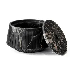 Viadurini Decor Deko Artikel Und Wohnaccessoires-Weißer Carrara-Marmor oder schwarzer gestreifter Portoro-Aufbewahrungshalter - Cairo