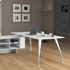 Viadurini Living Design Schreibtische-Weißer Chefschreibtisch mit offener Einheit - Serio