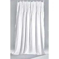 Viadurini Textile Leinenvorhänge-Weißer heller Leinenvorhang mit geripptem, italienischem Qualitätsdesign - Tafta